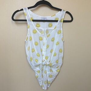 La Hearts Smiley Button Tank
